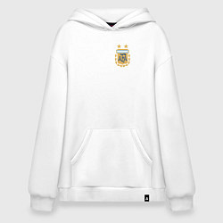 Толстовка-худи оверсайз Сборная Аргентины логотип, цвет: белый