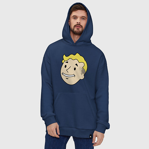 Худи оверсайз Vault boy head / Тёмно-синий – фото 4
