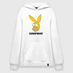 Толстовка-худи оверсайз Simpboy - rabbit Homer, цвет: белый