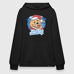 Толстовка-худи оверсайз Christmas beach party, цвет: черный