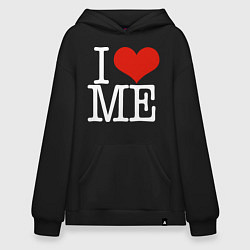 Толстовка-худи оверсайз I love me, цвет: черный