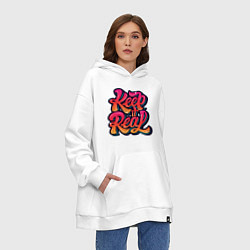 Толстовка-худи оверсайз Будь реальным, цвет: белый — фото 2