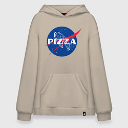 Толстовка-худи оверсайз Nasa - pizza, цвет: миндальный