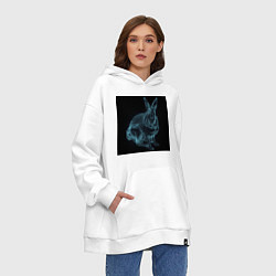 Толстовка-худи оверсайз Водяной кролик, цвет: белый — фото 2