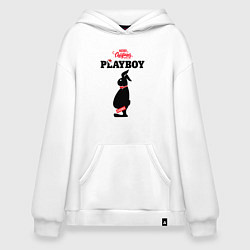 Толстовка-худи оверсайз Толстяк playboy, цвет: белый