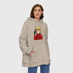 Толстовка-худи оверсайз Trigun - Vash, цвет: миндальный — фото 2
