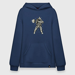 Толстовка-худи оверсайз Космический бейсбол Space Baseball, цвет: тёмно-синий