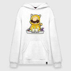 Толстовка-худи оверсайз Mario super kitty, цвет: белый