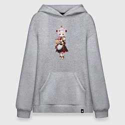 Толстовка-худи оверсайз Ноэлль угощает панкейками, цвет: меланж