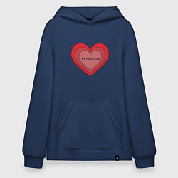Толстовка-худи оверсайз Сердце my valentine, цвет: тёмно-синий