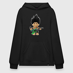 Худи оверсайз Панк рок тролль с гитарой и микрофоном