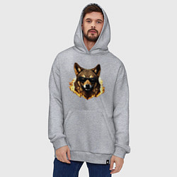 Толстовка-худи оверсайз Гангстер волк, цвет: меланж — фото 2
