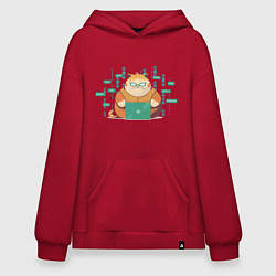 Худи оверсайз Толстенький кот программист