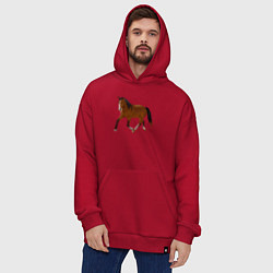 Толстовка-худи оверсайз Голландская теплокровная, цвет: красный — фото 2