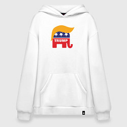 Толстовка-худи оверсайз Trump elephant, цвет: белый