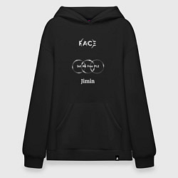 Толстовка-худи оверсайз JIMIN FACE Set Me Free, цвет: черный