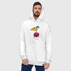Толстовка-худи оверсайз Птиц, цвет: белый — фото 2