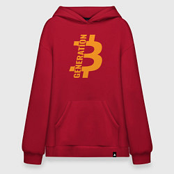 Толстовка-худи оверсайз Поколение биткоин, цвет: красный