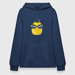 Толстовка-худи оверсайз Солнечный ананас, цвет: тёмно-синий