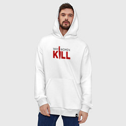 Толстовка-худи оверсайз Why Women Kill logo, цвет: белый — фото 2