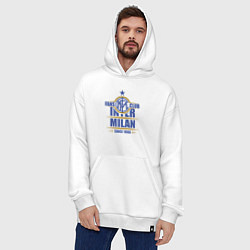 Толстовка-худи оверсайз Inter Milan fans club, цвет: белый — фото 2
