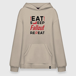 Худи оверсайз Надпись: eat sleep Fallout repeat