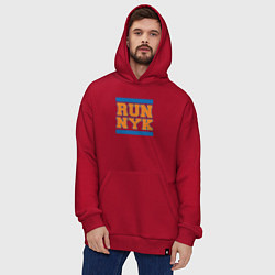 Толстовка-худи оверсайз Run New York Knicks, цвет: красный — фото 2
