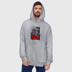 Толстовка-худи оверсайз Iron Maiden eyes, цвет: меланж — фото 2