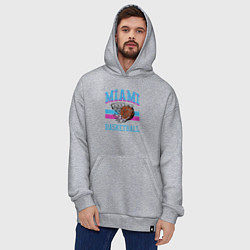 Толстовка-худи оверсайз Basket Miami, цвет: меланж — фото 2