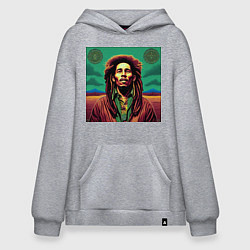 Худи оверсайз Digital Art Bob Marley in the field