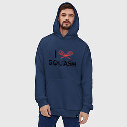 Толстовка-худи оверсайз I Love Squash, цвет: тёмно-синий — фото 2