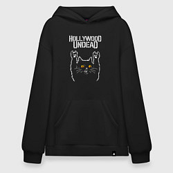 Худи оверсайз Hollywood Undead rock cat