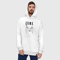 Толстовка-худи оверсайз The Cure - rock cat, цвет: белый — фото 2
