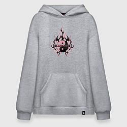 Толстовка-худи оверсайз Blackpink - logo in yang, цвет: меланж