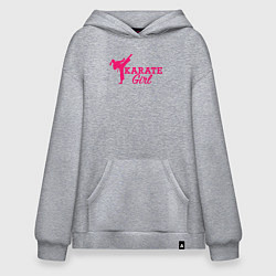 Толстовка-худи оверсайз Girl karate, цвет: меланж