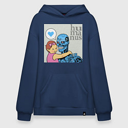 Толстовка-худи оверсайз Гуманизм, цвет: тёмно-синий