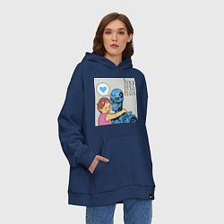 Толстовка-худи оверсайз Гуманизм, цвет: тёмно-синий — фото 2