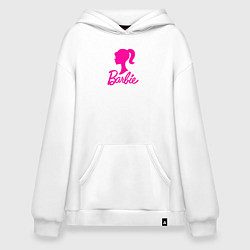 Толстовка-худи оверсайз Розовый логотип Барби, цвет: белый