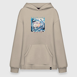 Толстовка-худи оверсайз White Lies - Big TV, цвет: миндальный