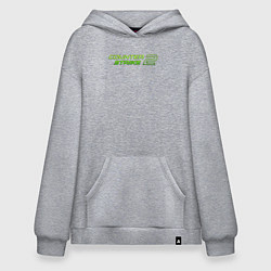Толстовка-худи оверсайз Counter strike 2 green logo, цвет: меланж