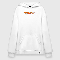 Толстовка-худи оверсайз Counter strike 2 orange logo, цвет: белый