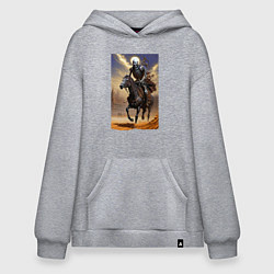 Толстовка-худи оверсайз Всадник апокалипсиса - нейросеть, цвет: меланж