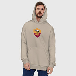 Толстовка-худи оверсайз Roma fc club, цвет: миндальный — фото 2