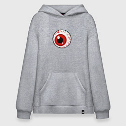 Толстовка-худи оверсайз Красный глаз, цвет: меланж