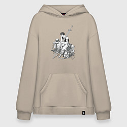 Толстовка-худи оверсайз Берсерк манга и аниме, цвет: миндальный