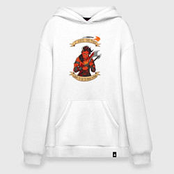 Толстовка-худи оверсайз Карлах злится - Baldurs Gate 3, цвет: белый