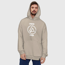 Толстовка-худи оверсайз Linkin Park logo, цвет: миндальный — фото 2