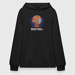 Толстовка-худи оверсайз Style basketball, цвет: черный