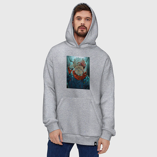 Худи оверсайз Крутой Суккуна / Меланж – фото 4