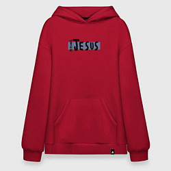 Толстовка-худи оверсайз Depeche Mode - personal jesus logo, цвет: красный